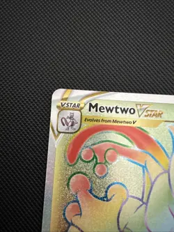 Clean!! Pokemon TCG Mewtwo VSTAR Holo Ultra Rare Rainbow Secret Rare 079/078 NM - Image 2