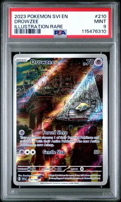 2023 POKEMON SVI EN-SCARLET & VIOLET 210 DROWZEE ILLUSTRATION RARE PSA 9 - Image 1