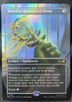 Sword of Hearth and Home 136 MTG Pizza Box PROMO BorderLess FOIL TMNT Commander - Image 1