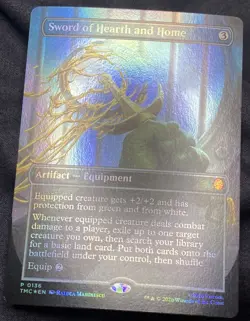 Sword of Hearth and Home 136 MTG Pizza Box PROMO BorderLess FOIL TMNT Commander - Image 4