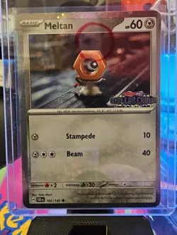 Meltan 102/142 Stellar Crown Stamped Cosmo Foil - Pokemon TCG Promo - SWIRL 🌀 - Image 2