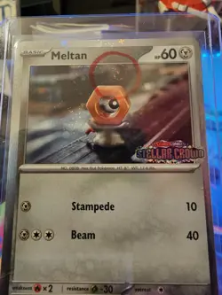 Meltan 102/142 Stellar Crown Stamped Cosmo Foil - Pokemon TCG Promo - SWIRL 🌀 - Image 3