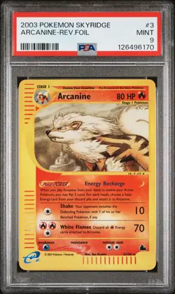 2003 POKEMON SKYRIDGE #3 ARCANINE-REVERSE FOIL PSA 9 - Image 1