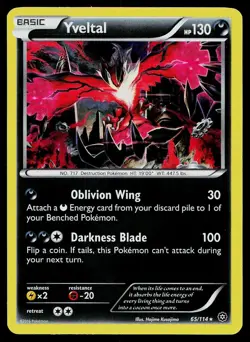 Pokemon Card Steam Siege Yveltal 65/114 Holo Rare - Image 1