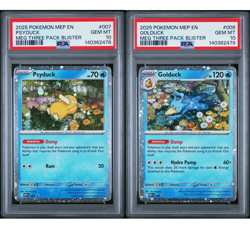 PSA 10 Sequential Psyduck MEP 007 Golduck MEP 008 Black Star Promo Pokemon Card - Image 1