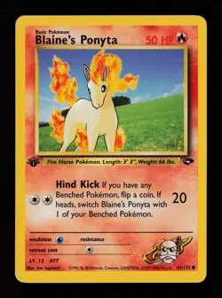 Blaine's Ponyta 64/132 1st Edition Common Gym Challenge Pokemon Cards - Image 1