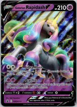 Galarian Rapidash V SWSH111 Jumbo Card Pokemon NM - Image 1