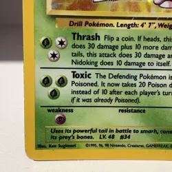 Nidoking 11/102 Base Set Holo Pokemon Card - Image 4