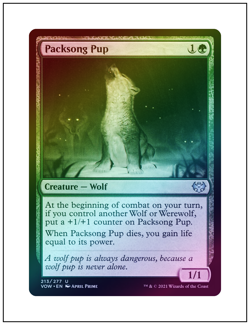 1x Packsong Pup, Foil, Magic the Gathering MTG NM - Image 1