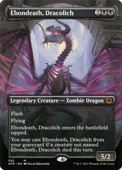 Ebondeath, Dracolich *Borderless* - AFR-BF - NM - Magic The Gathering - MTG - Image 1