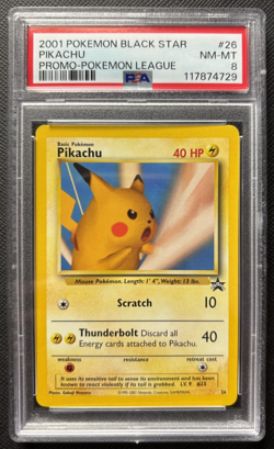 Snap Pikachu Black Star Promo 26 2001 Pokemon League 2001 PSA 8 - Image 1