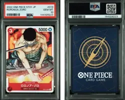 2022 ONE PIECE JAPANESE STARTER DECK ST01-STRAW HAT CREW #013 RORONOA ZORO PSA10 - Image 3