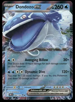Pokemon Cards Dondozo ex 066/182 Destined Rivals Double Rare NM *3 - Image 1