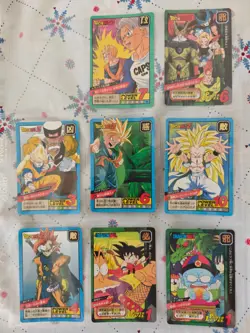 Set 8 Regular Cards Dragon Ball Z Power Level - Image 1
