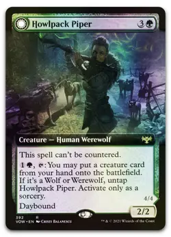 Howlpack Piper (Extended Art) #392 (Foil) (NM) Crimson Vow VOW Magic MTG - Image 1