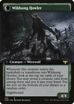 Howlpack Piper (Extended Art) #392 (Foil) (NM) Crimson Vow VOW Magic MTG - Image 2