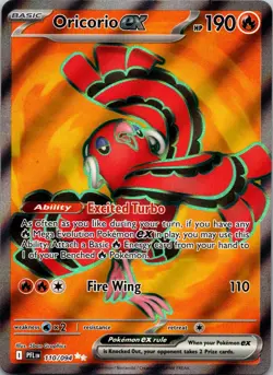 Oricorio ex 110/094 Ultra Rare Phantasmal Flames Pokemon Holo Near Mint - Image 1