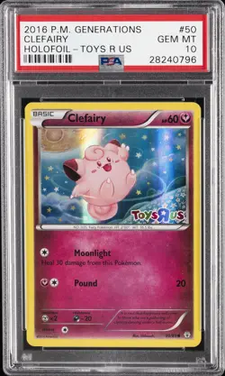 2016 POKEMON XY GENERATIONS TOYS R US #50 CLEFAIRY-HOLO PSA 10 - Image 1