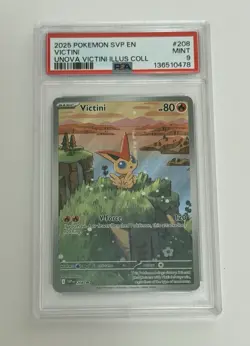Victini 208 Illustration Rare Pokemon Unova Illustation Collection PSA 9 MINT - Image 1