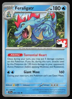 Pokemon Feraligatr 041/162 Prize Pack Series Cards Non-Holo Pack Fresh - NM - Image 1