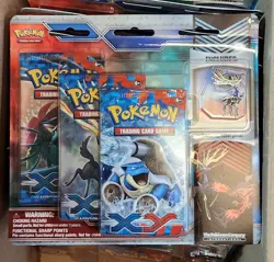 2014 POKEMON TCG XERNEAS PIN 3-PACK BLISTER w/ XY BASE BOOSTER PACKS NEW - Image 1