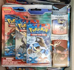 2014 POKEMON TCG XERNEAS PIN 3-PACK BLISTER w/ XY BASE BOOSTER PACKS NEW - Image 2