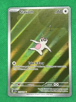 Pokemon Slakoth 212/191 SV08 Surging Sparks Illustration Rare Holo HP60 EN - Image 3
