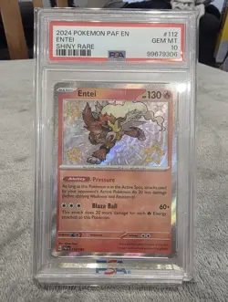 2024 POKEMON PAF EN-PALDEAN FATES SHINY RARE #112 ENTEI PSA 10 - Image 1