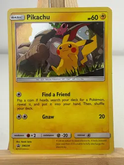 Pokemon Card Pikachu SM234 SM Black Star Promo Holo - Image 1
