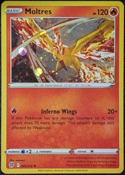 Moltres 021/172 - Brilliant Stars - Cosmos Holo Rare Pokemon NM - Image 1