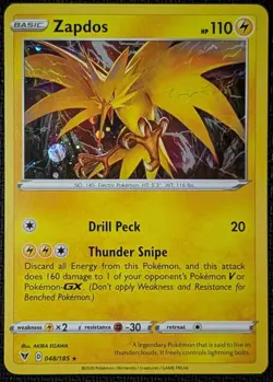 Zapdos 048/185 Vivid Voltage Cosmos Holo Rare Pokemon 2020 NM - Image 1