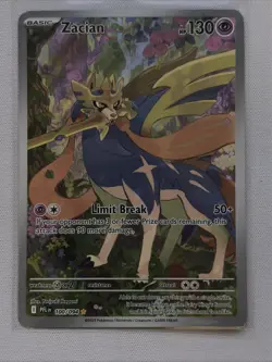 Pokemon Zacian Full Art Holo Card 100/094 Illustration Rare 130 HP Limit Break - Image 1