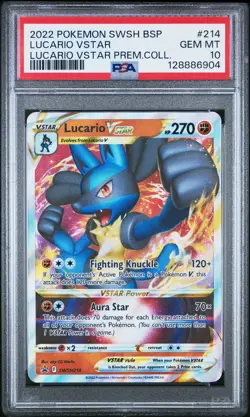 PSA 10 POKEMON PROMO #214 LUCARIO VSTAR LUCARIO VSTAR PREMIUM COLLECTION - Image 1