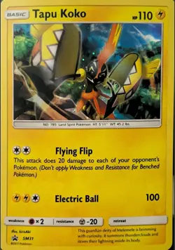 Pokemon TCG Tapu Koko Black Star Promo SM31 Cosmos Holo NM/M Land Spirit - Image 1