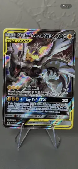 Pokemon Pikachu & Zekrom GX SM168 SM Promo TAG TEAM Holo Basic 240 HP - Image 1