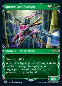 Spring-Leaf Avenger (Showcase Ninja) [Kamigawa: Neon Dynasty] Magic MTG - Image 1