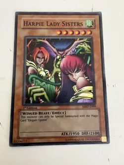 Yugioh Trading Card Harpie Lady Sisters MRD E009 1st Edition - Image 1