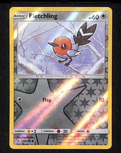 Fletchling 179 Common Pokemon Unified Minds 236 Reverse Holo 2019 - Image 1