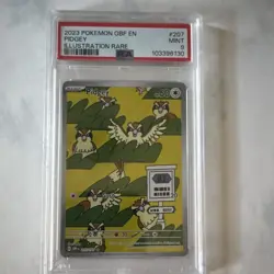 The Pokemon Company Pidgey 207/197 SV03 Obsidian Flames Illus Rare Holo PSA 9 EN - Image 1
