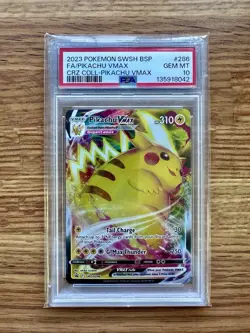 2023 Pokemon Pikachu VMAX Crown Zenith Promo SWSH286 PSA 10 Gem Mint - Image 1