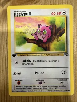 1999 Pokemon Jigglypuff 54/64 1st Edition Jungle WOTC Common Vintage - Image 1