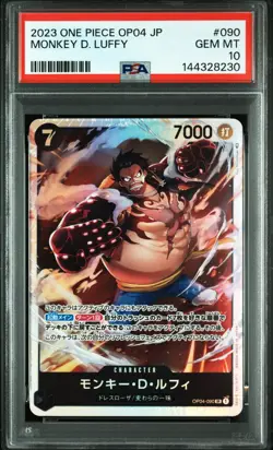 2023 ONE PIECE JAPANESE OP04-KINGDOMS OF INTRIGUE #090 MONKEY D. LUFFY PSA10 - Image 1