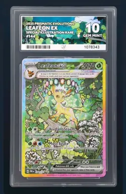 Pokemon TCG Leafeon EX 144/131 SV8.5 Prismatic Evolutions SIR Graded ACE 10 - Image 1