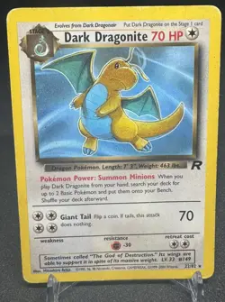 Pokemon Dark Dragonite 22/82 Team Rocket Rare WOTC Vintage Non Holo - Image 1