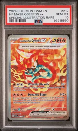 Pokemon TCG Hearthflame Mask Ogerpon ex 212/167 PSA 10 SIR Holo ENG 2024 - Image 1