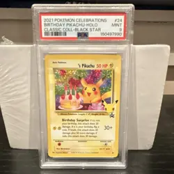 Pokemon Celebrations ______'s Pikachu 24/53 Holo English PSA 9 - Image 1