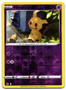 Mimikyu 080/196 - 🌊 Lost Origin Rare Pokemon TCG Reverse Holo 🖤 - LP - Image 1