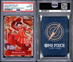 2024 ONE PIECE PROMOS BANDAI CARD GAMES FEST 080 MONKEY D. LUFFY PSA 10 - Image 3