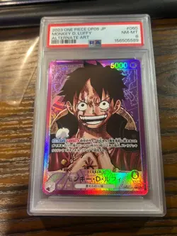 Monkey D. Luffy One Piece PSA 8 Card OP05-060 Rare Parallel Collectible - Image 1