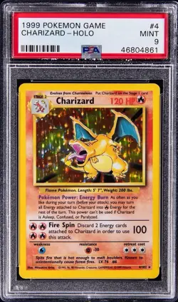 1999 Pokemon Base Set Holo #4 Charizard - PSA MINT 9 - Image 1